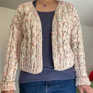 knit open front sweater